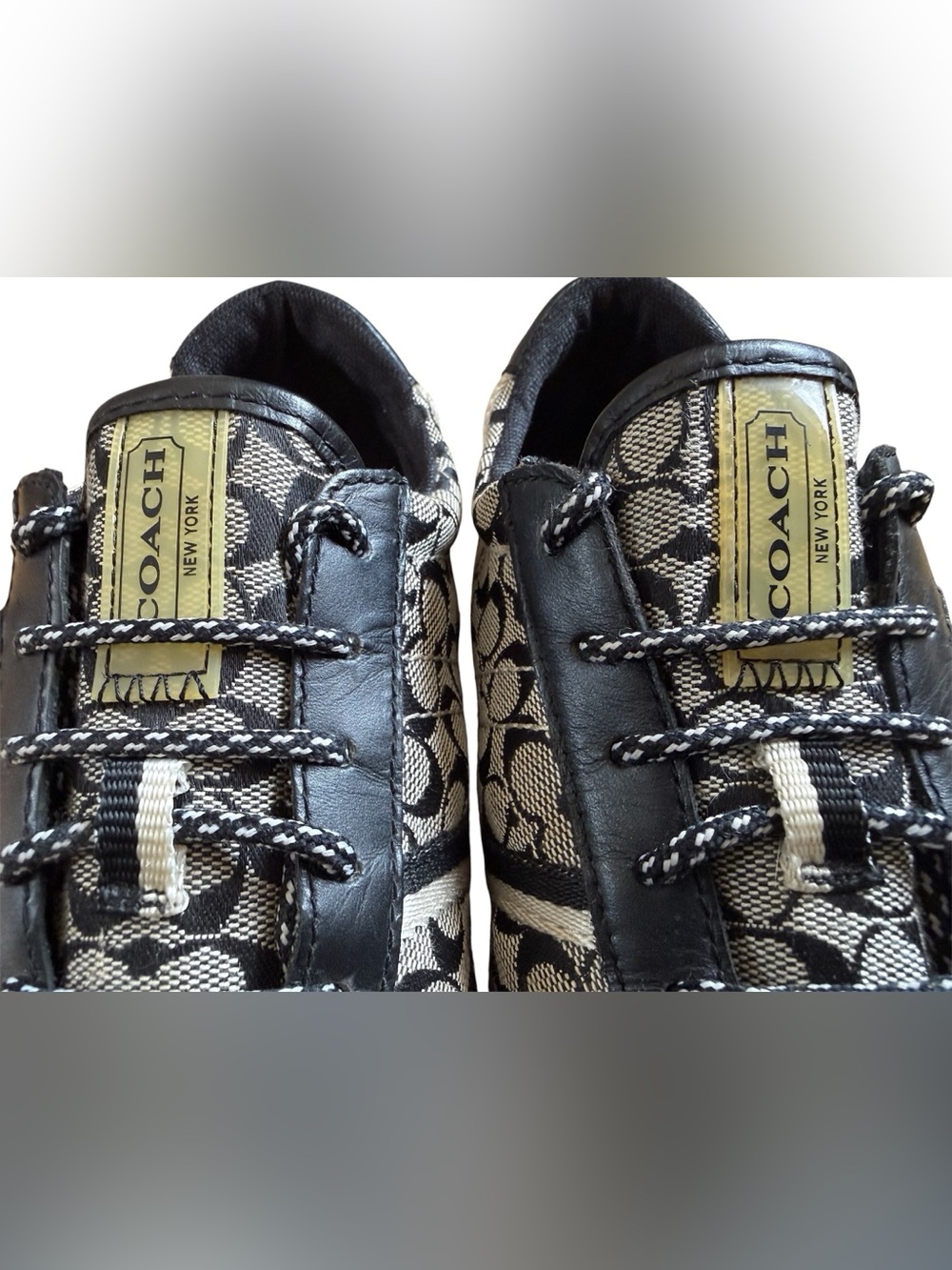 Coach Marabelle Signature Jacquard Sneakers Black Gray Women’s 6.5 - Picture 6 of 14